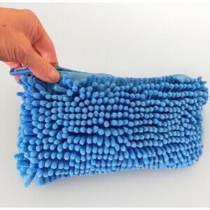 YOOBI Microfiber Fuzzy Zip Pouch Soft Cosmetic-Travel Bag Blue 10X6